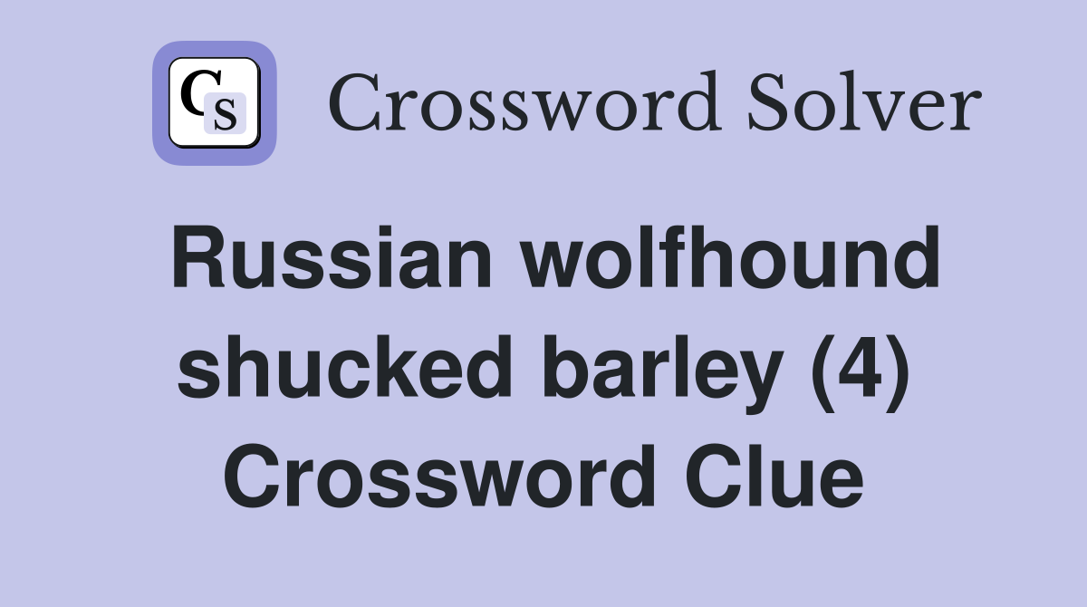 Russian wolfhound shucked barley (4) Crossword Clue