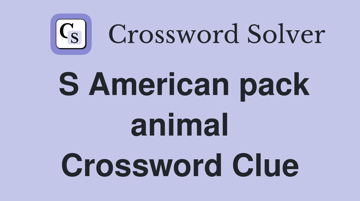 S American pack animal Crossword Clue