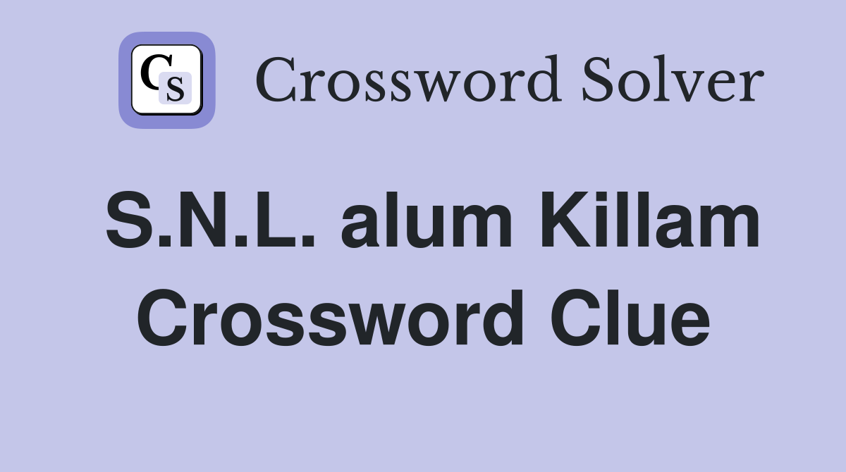 S.N.L. alum Killam Crossword Clue