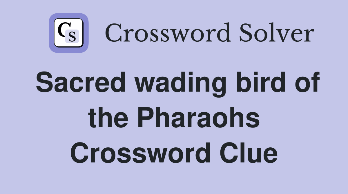 Sacred wading bird of the Pharaohs Crossword Clue