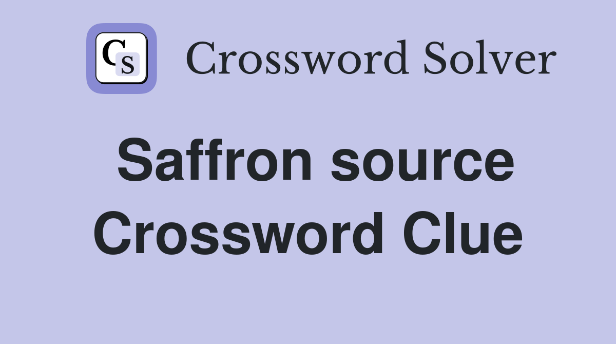 Saffron source Crossword Clue