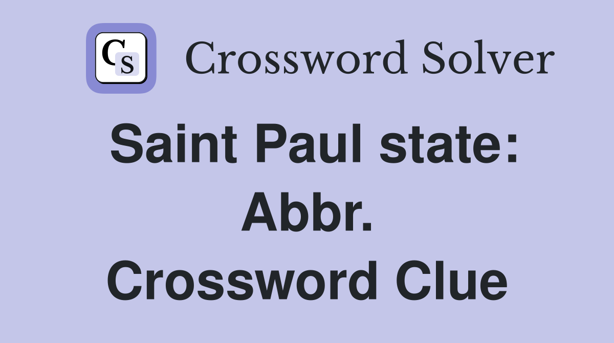 Saint Paul state: Abbr. Crossword Clue