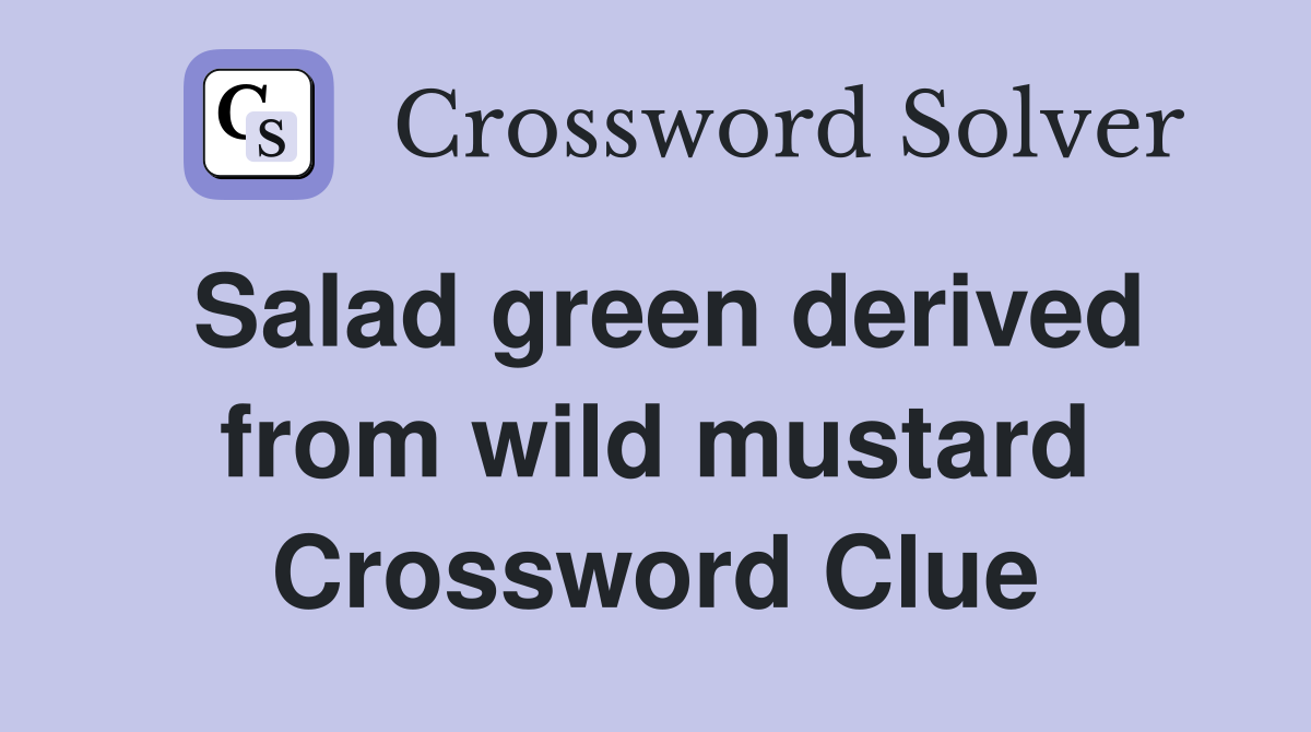 Salad green derived from wild mustard Crossword Clue