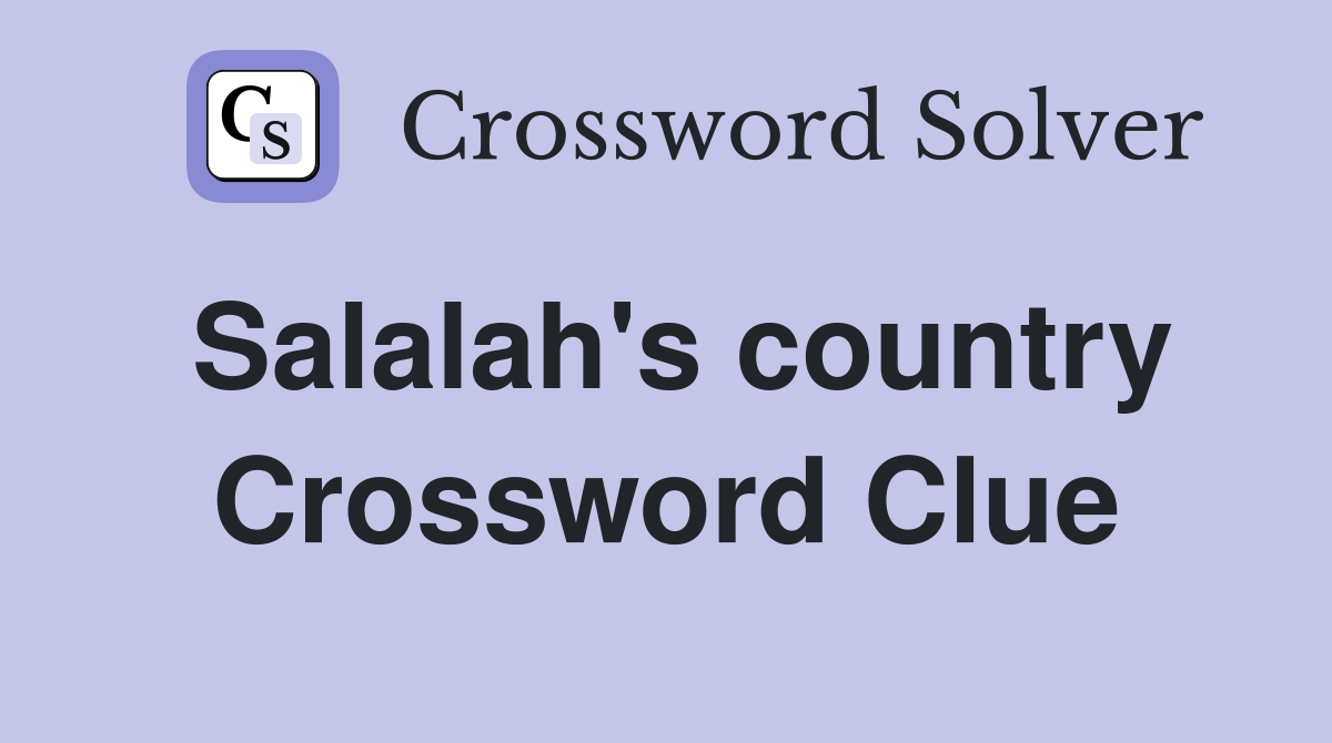 Salalah's country Crossword Clue