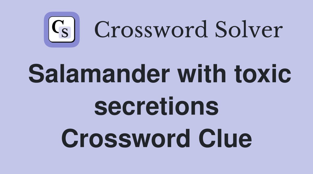 Salamander with toxic secretions Crossword Clue