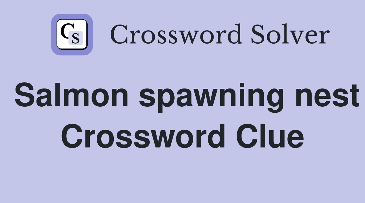 Salmon spawning nest Crossword Clue
