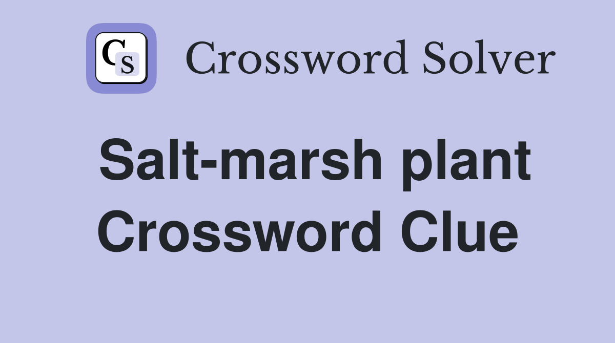 Salt-marsh plant Crossword Clue