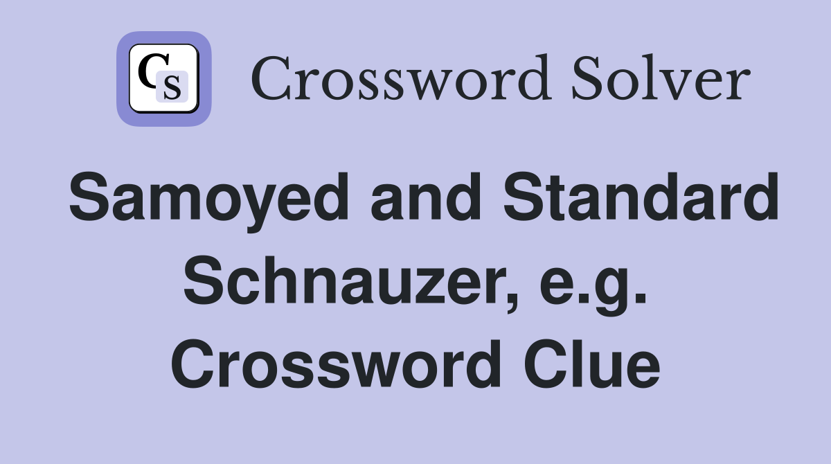 Samoyed and Standard Schnauzer, e.g. Crossword Clue
