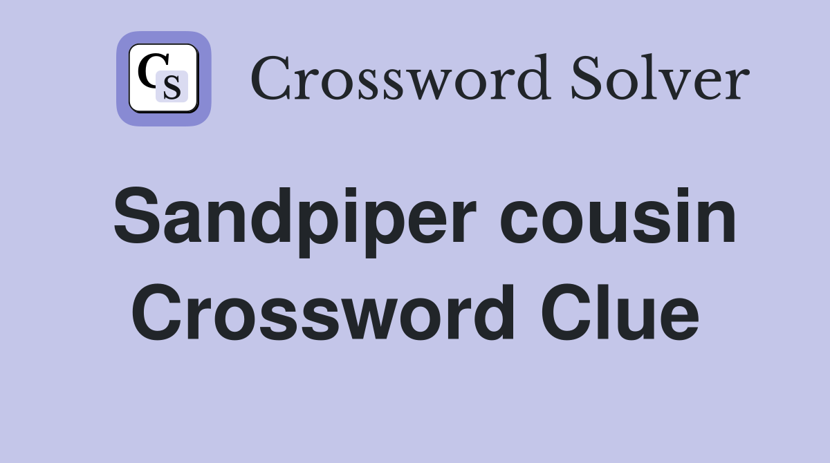 Sandpiper cousin Crossword Clue