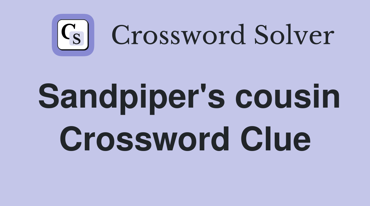 Sandpiper's cousin Crossword Clue