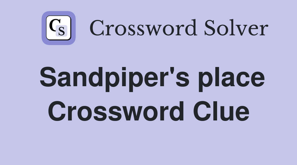 Sandpiper's place Crossword Clue