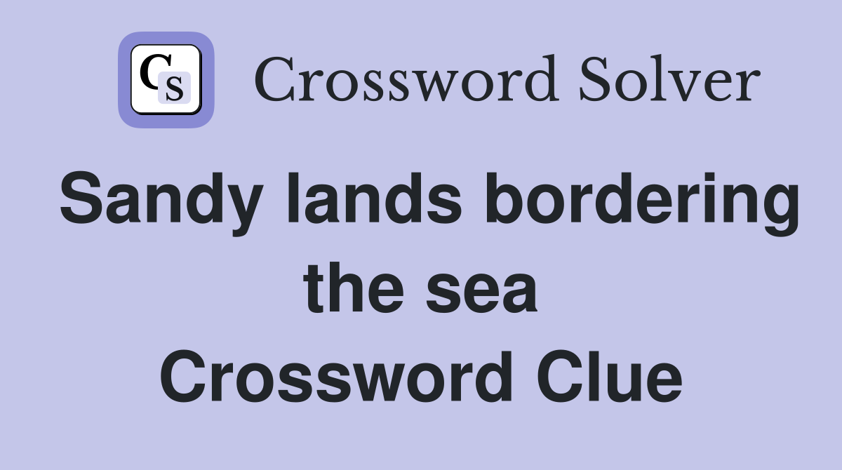 Sandy lands bordering the sea Crossword Clue