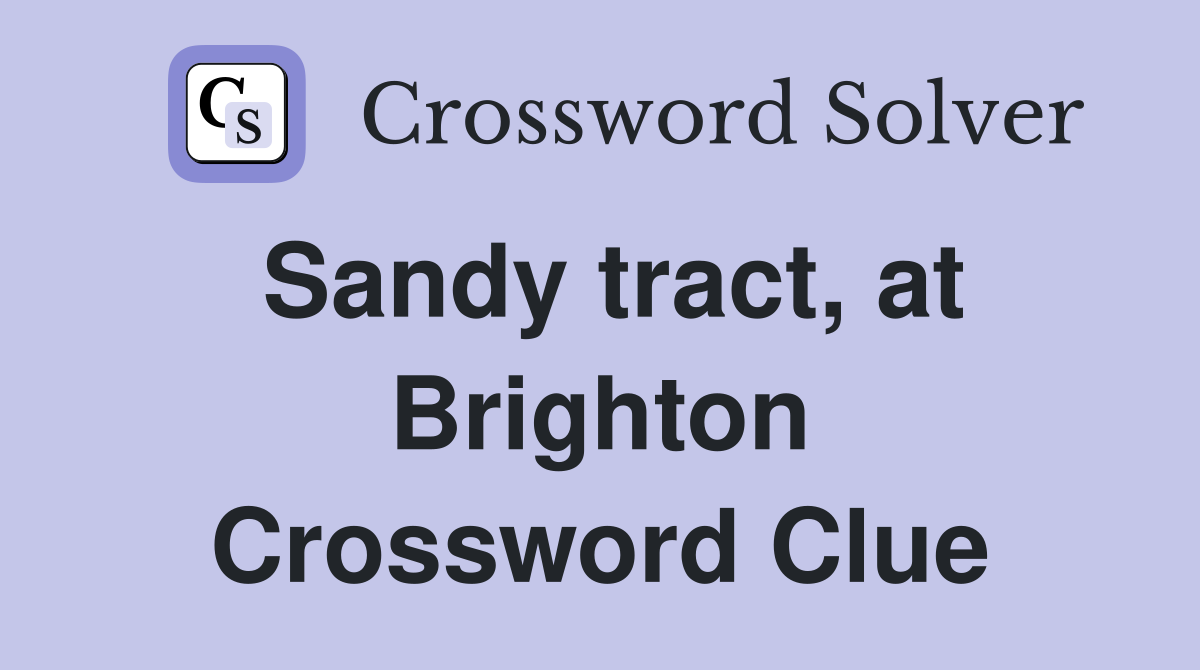 Sandy tract, at Brighton Crossword Clue