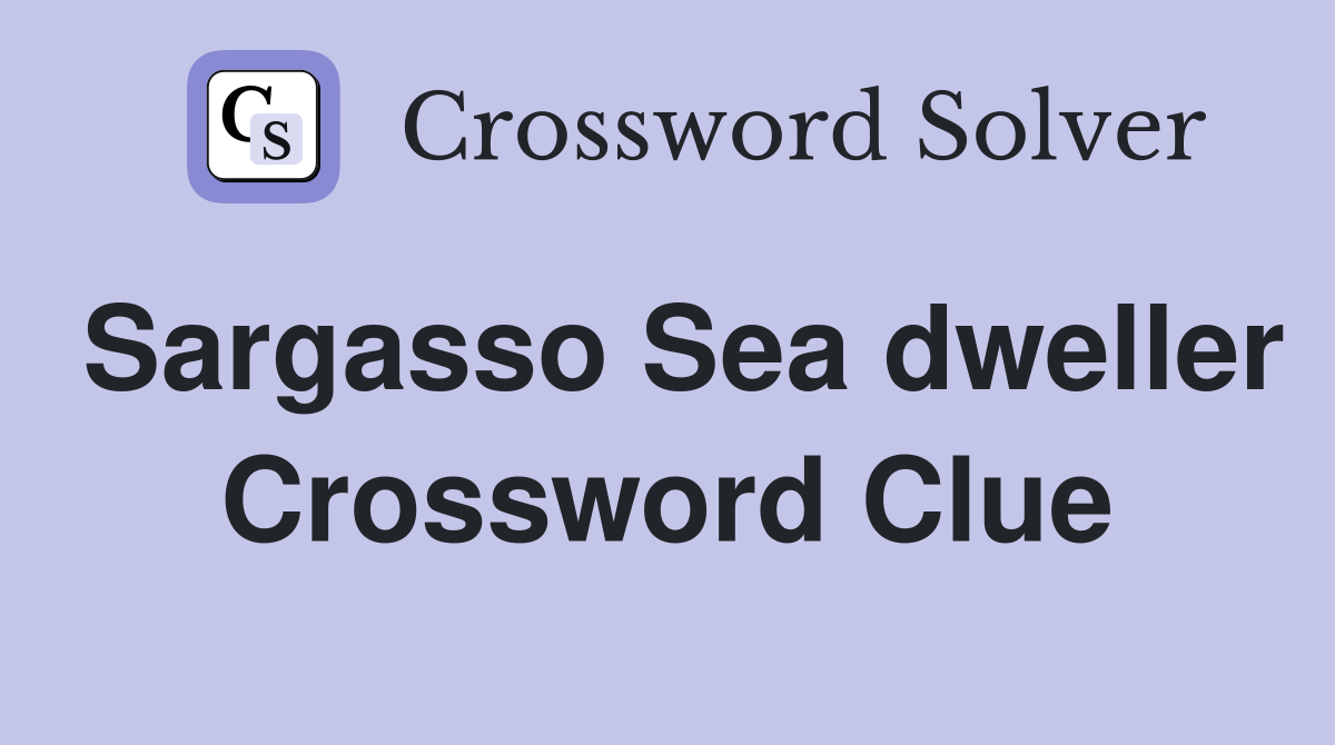 Sargasso Sea dweller Crossword Clue
