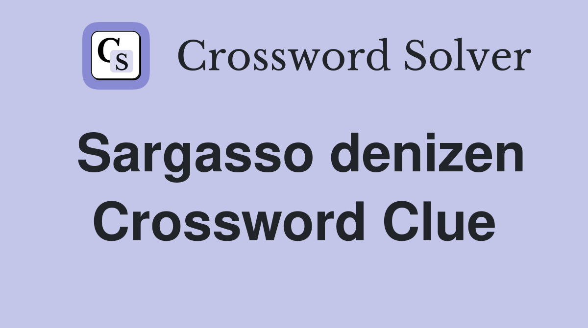 Sargasso denizen Crossword Clue