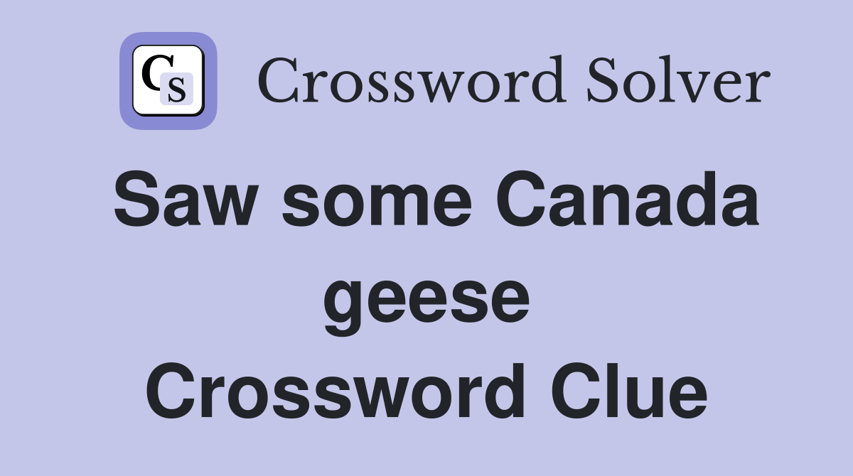 Saw some Canada geese Crossword Clue