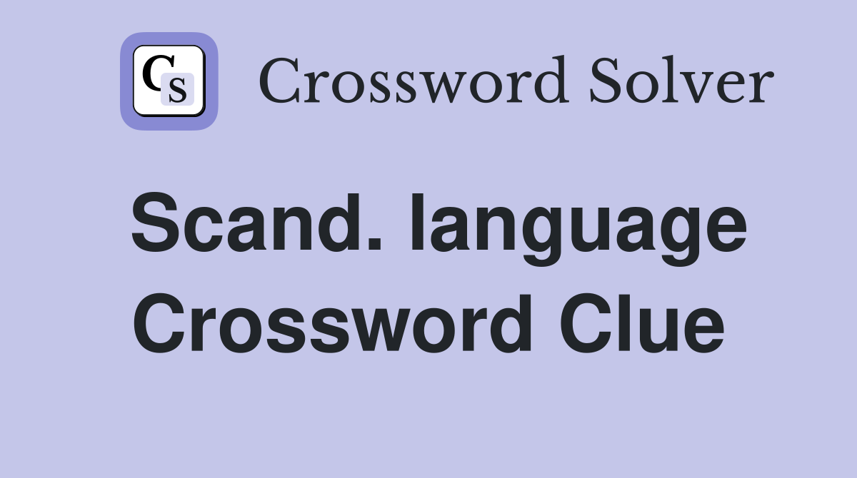 Scand. language Crossword Clue