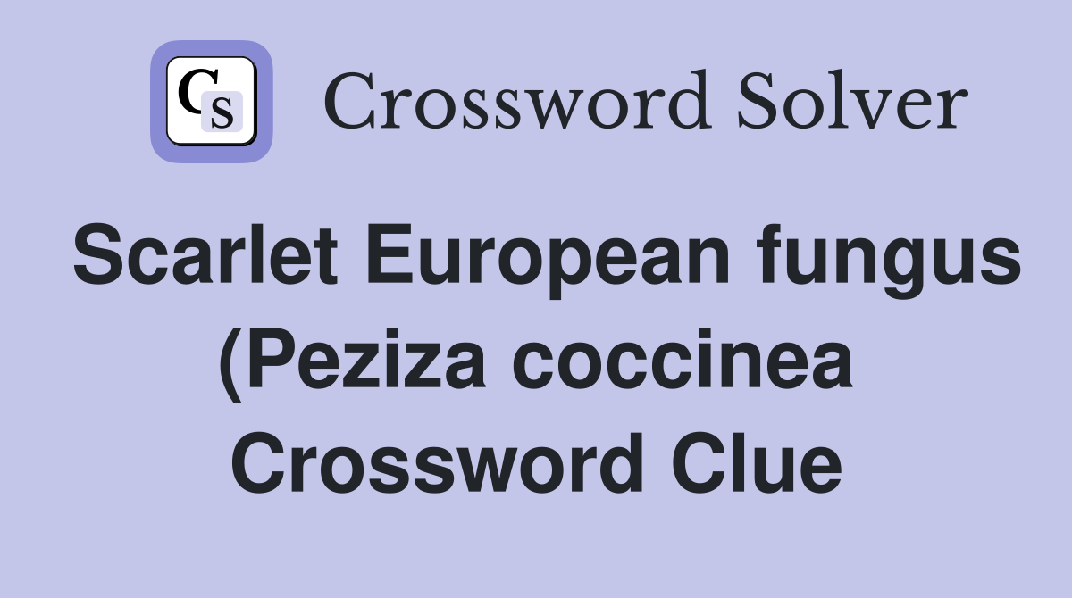 Scarlet European fungus (Peziza coccinea) (8) Crossword Clue Answers Scarlet European fungus (Peziza coccinea) (8) Crossword Clue Answers
