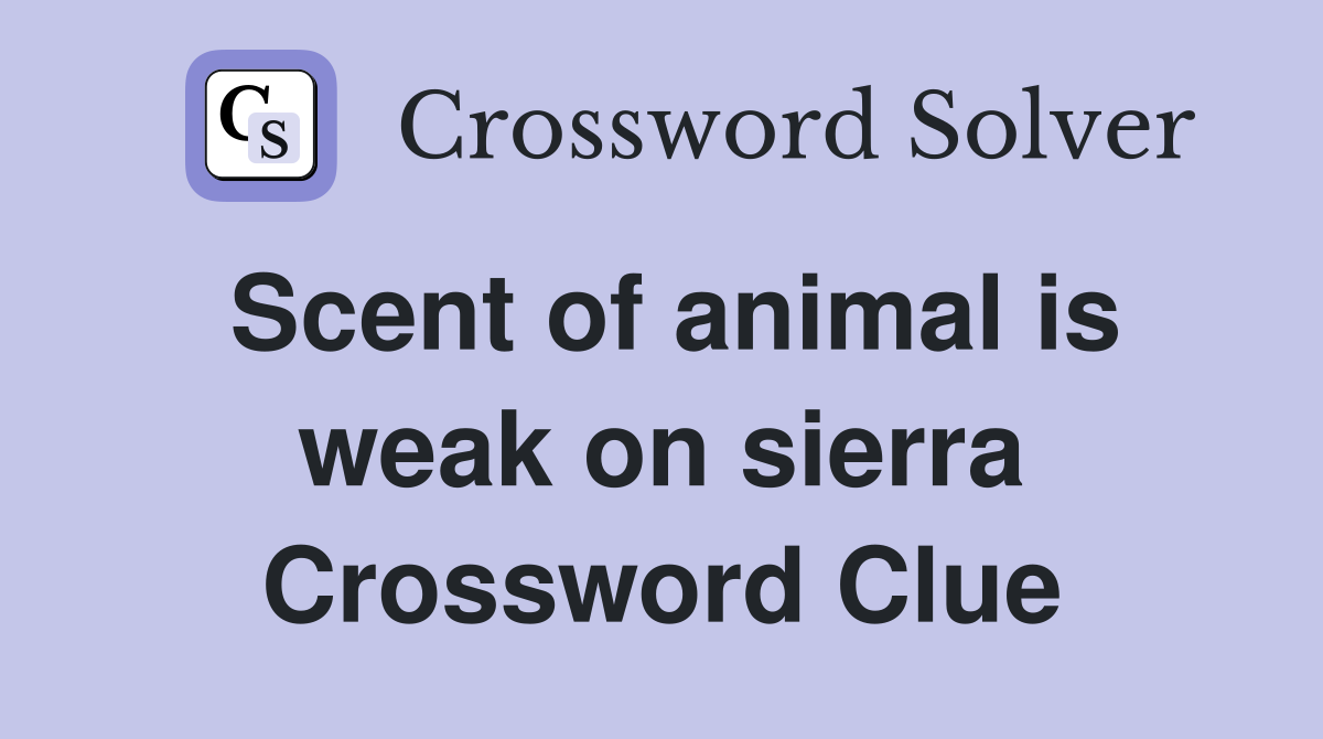 Scent of animal is weak on sierra Crossword Clue