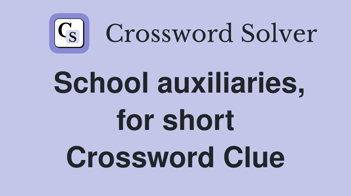 School auxiliaries, for short Crossword Clue