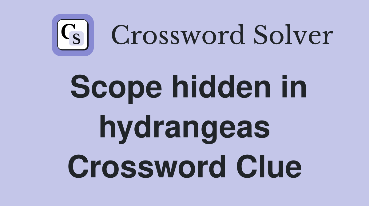 Scope hidden in hydrangeas Crossword Clue