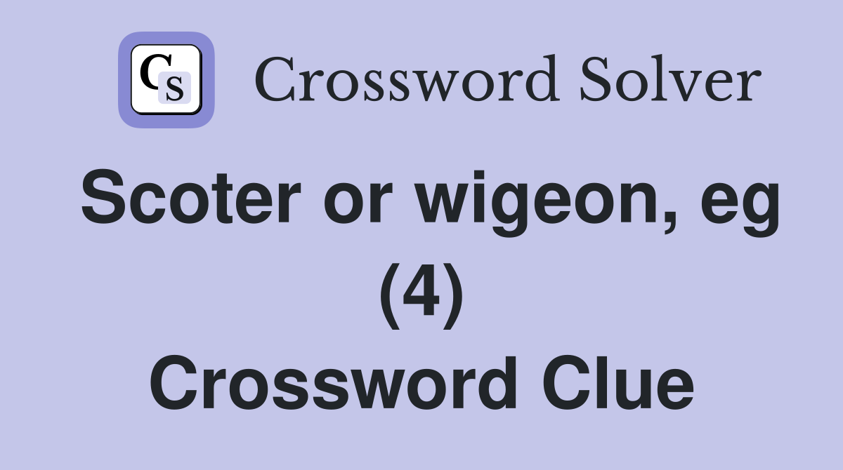 Scoter or wigeon, eg (4) Crossword Clue