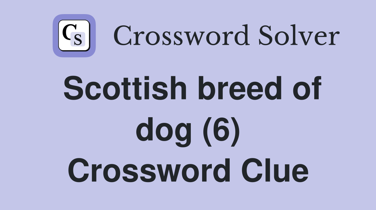 Scottish breed of dog (6) Crossword Clue