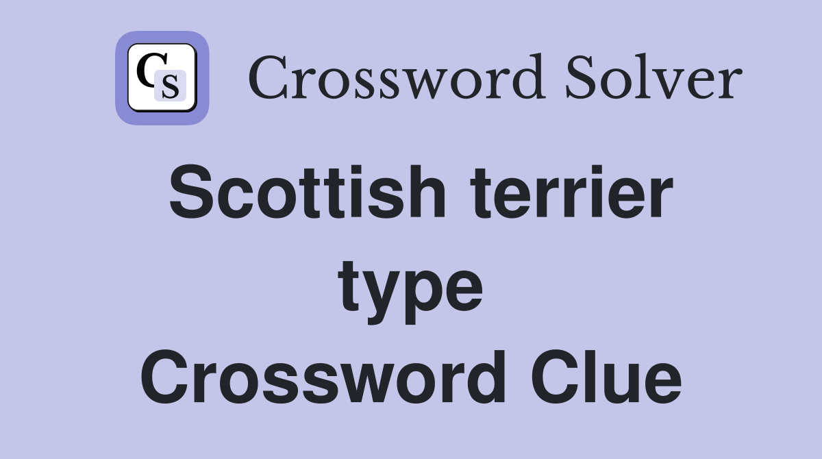 Scottish terrier type Crossword Clue