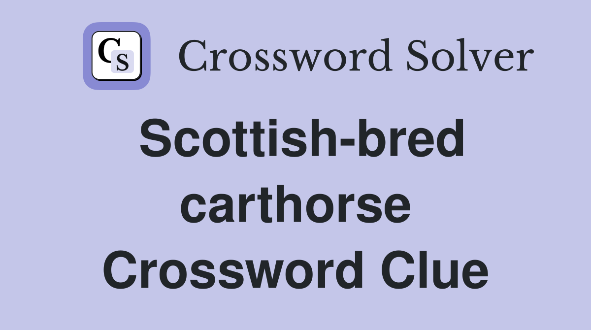 Scottish-bred carthorse Crossword Clue