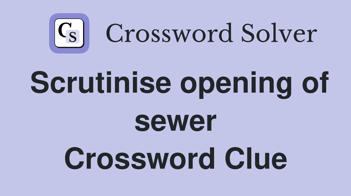 Scrutinise opening of sewer Crossword Clue
