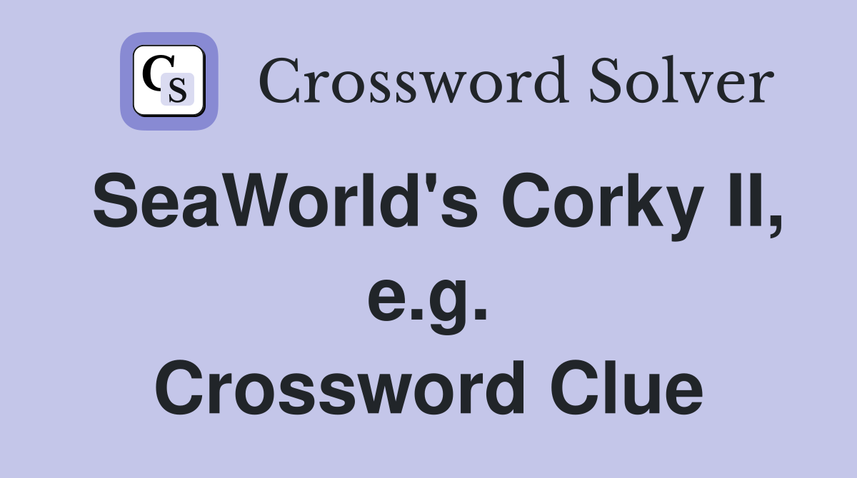 SeaWorld's Corky II, e.g. Crossword Clue