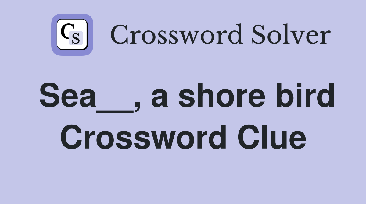 Sea__, a shore bird Crossword Clue