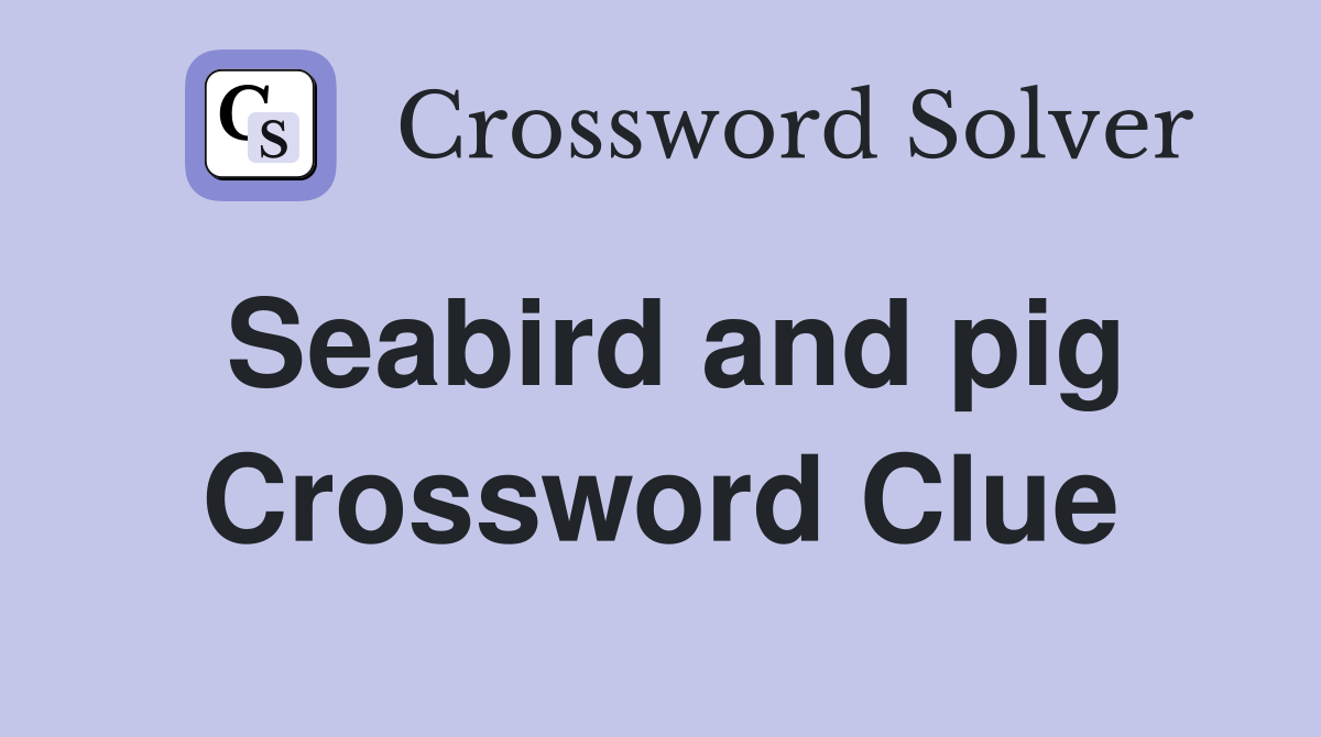 Seabird and pig Crossword Clue