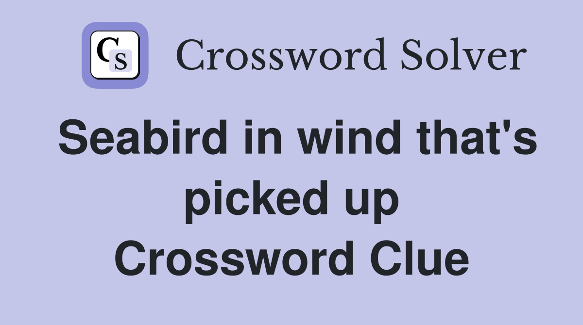 Seabird in wind that's picked up Crossword Clue
