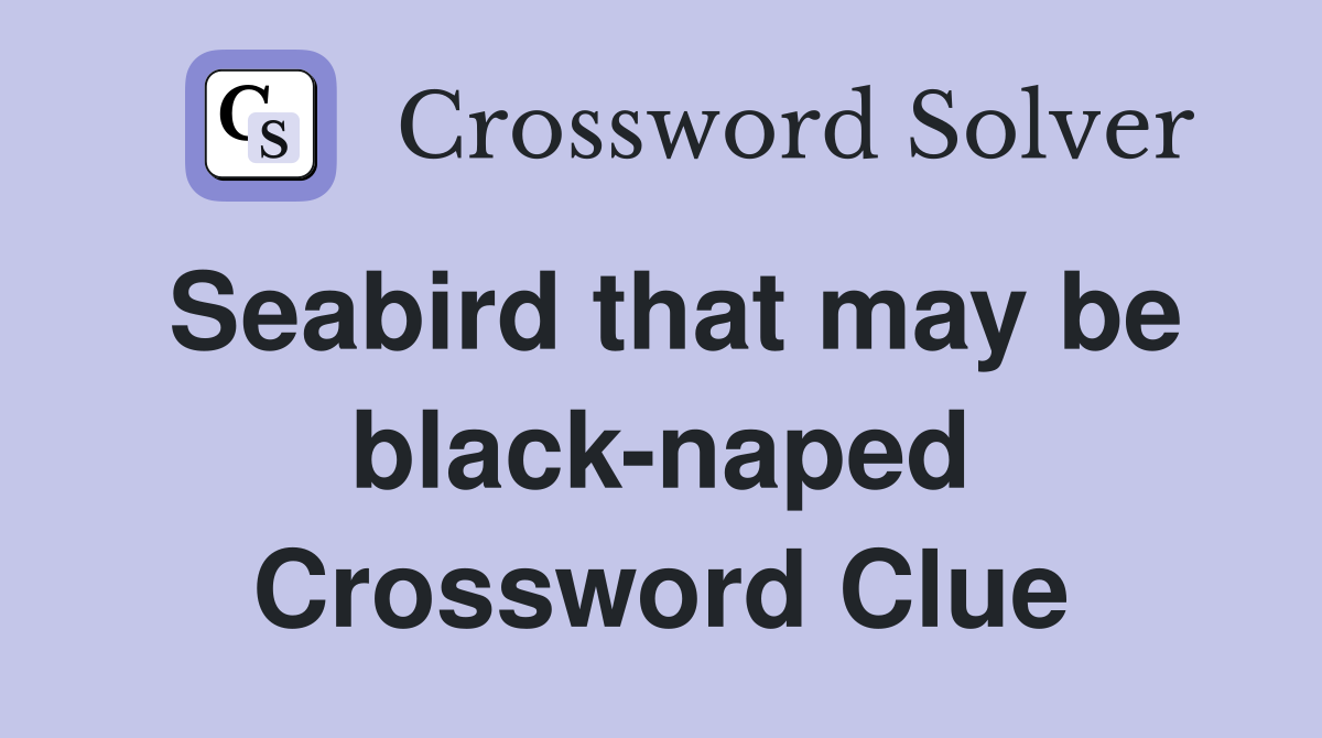 Seabird that may be black-naped Crossword Clue