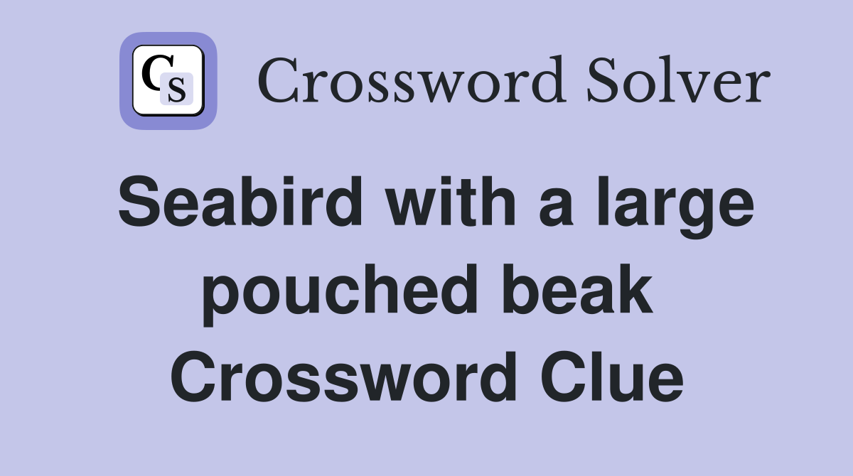 Seabird with a large pouched beak Crossword Clue