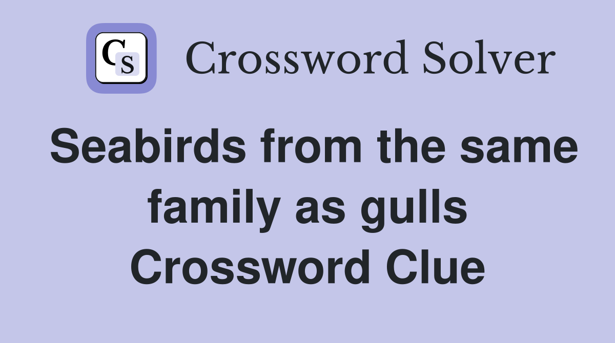 Seabirds from the same family as gulls Crossword Clue