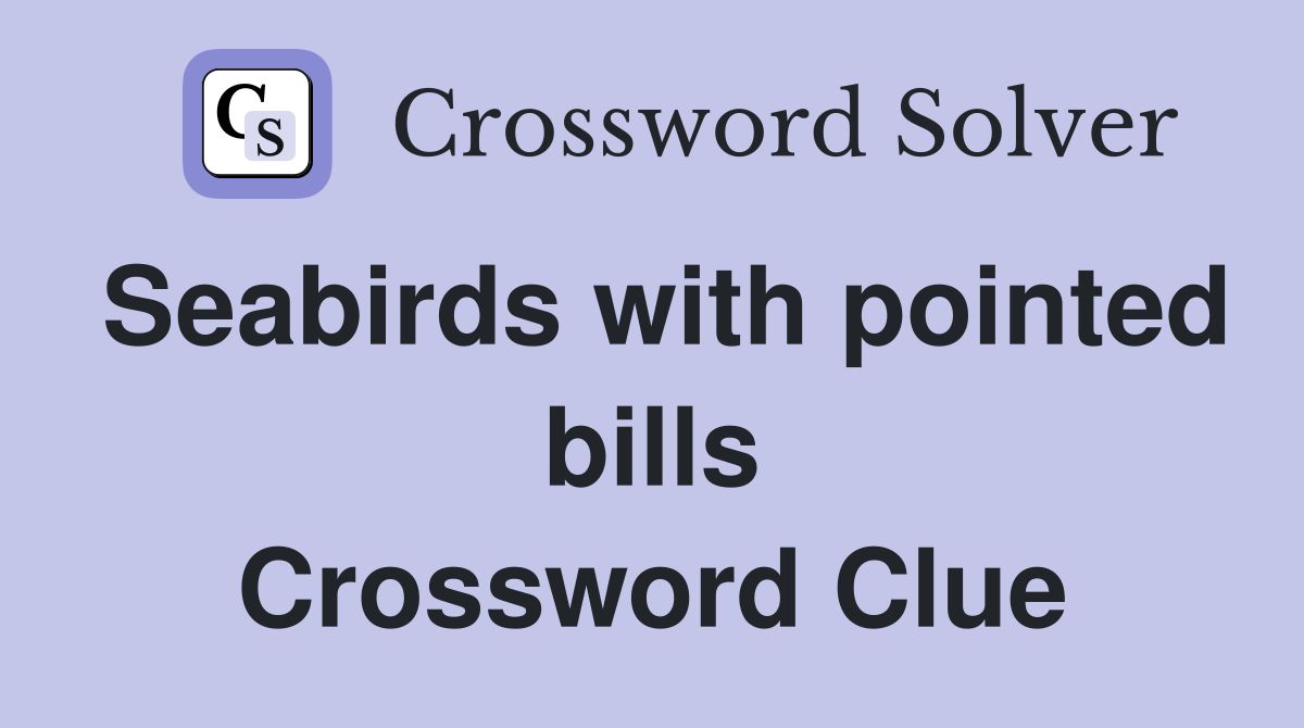 Seabirds with pointed bills Crossword Clue