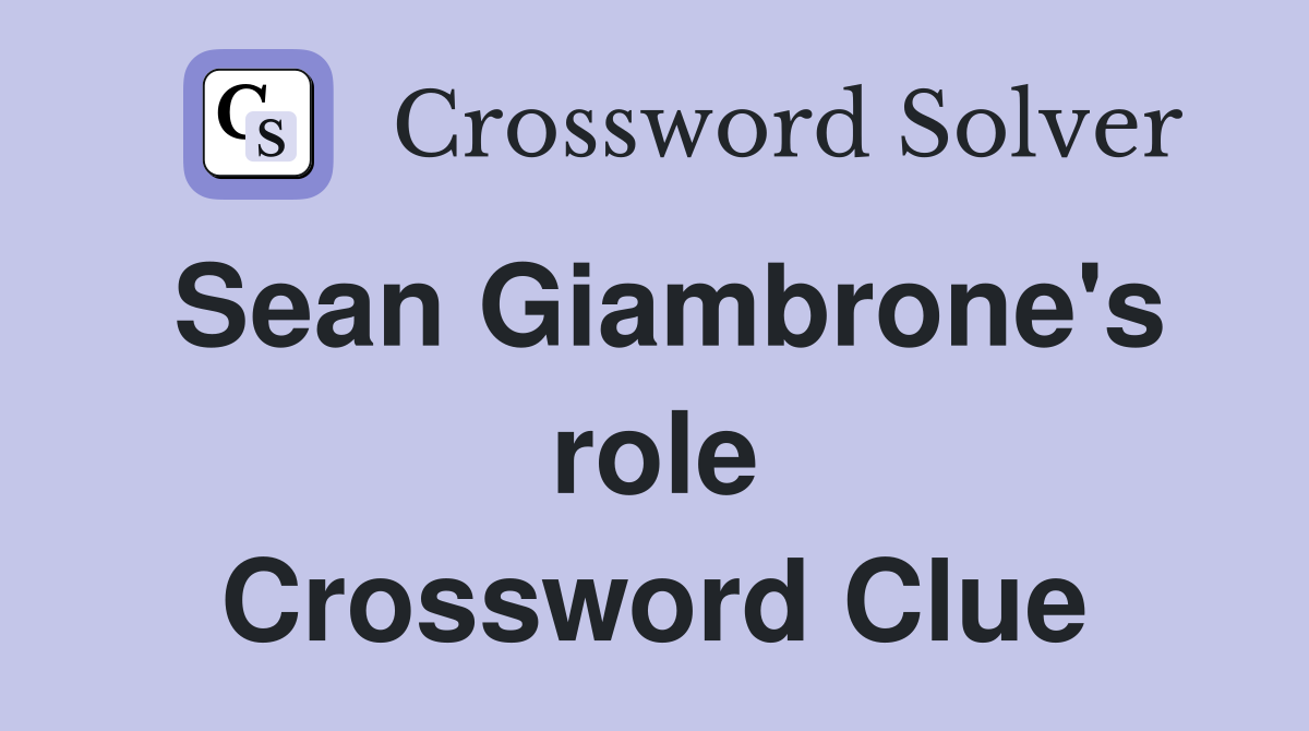 Sean Giambrone's role Crossword Clue