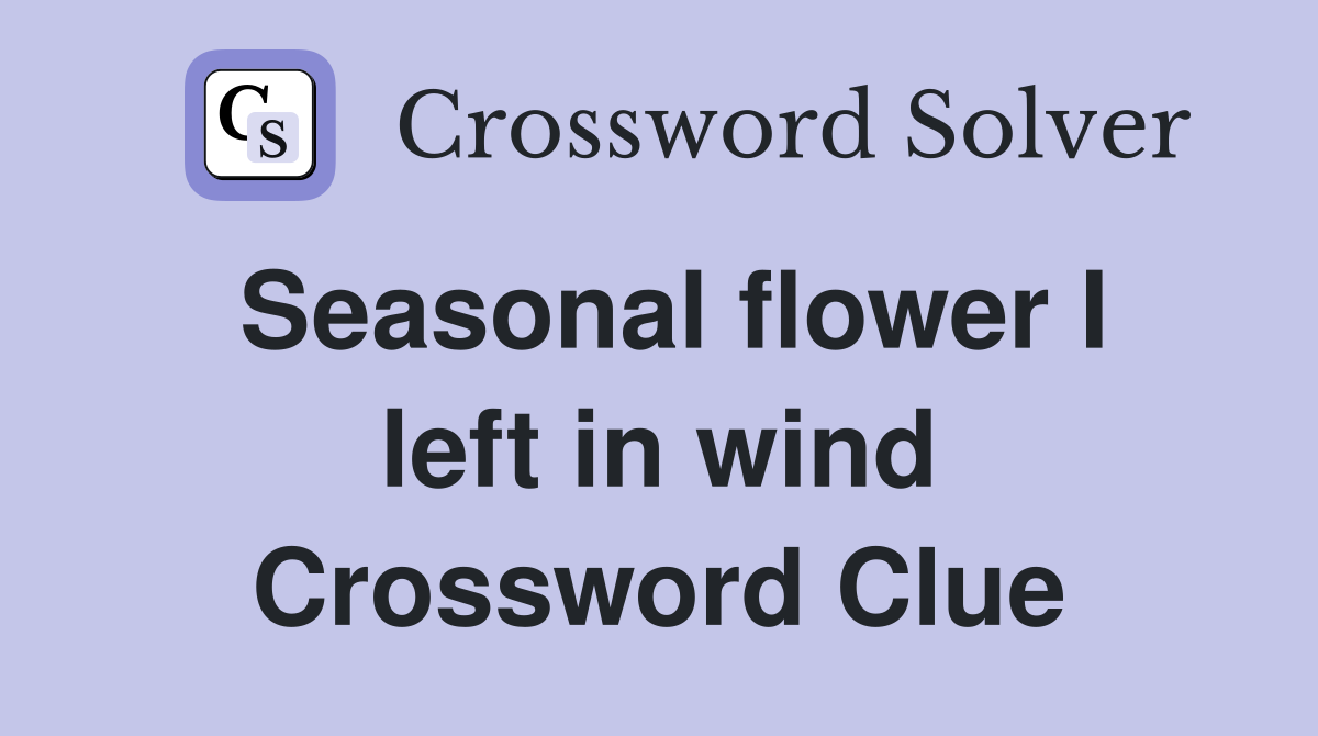 Seasonal flower I left in wind Crossword Clue
