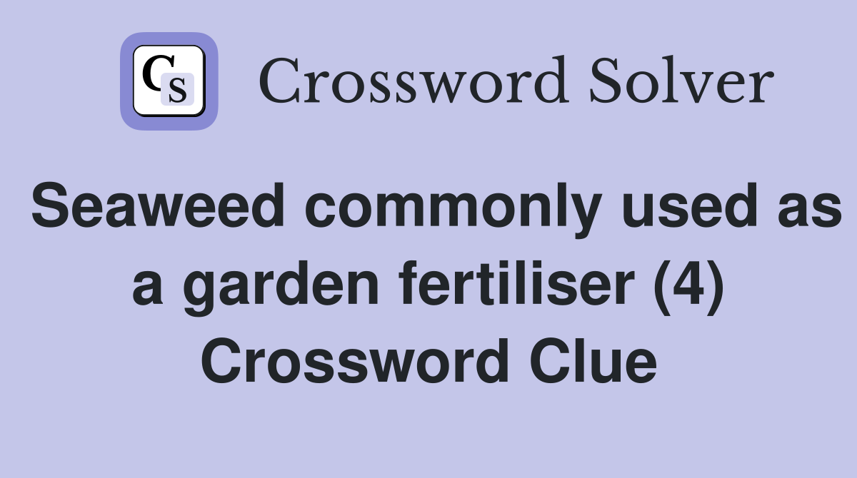 Seaweed commonly used as a garden fertiliser (4) Crossword Clue