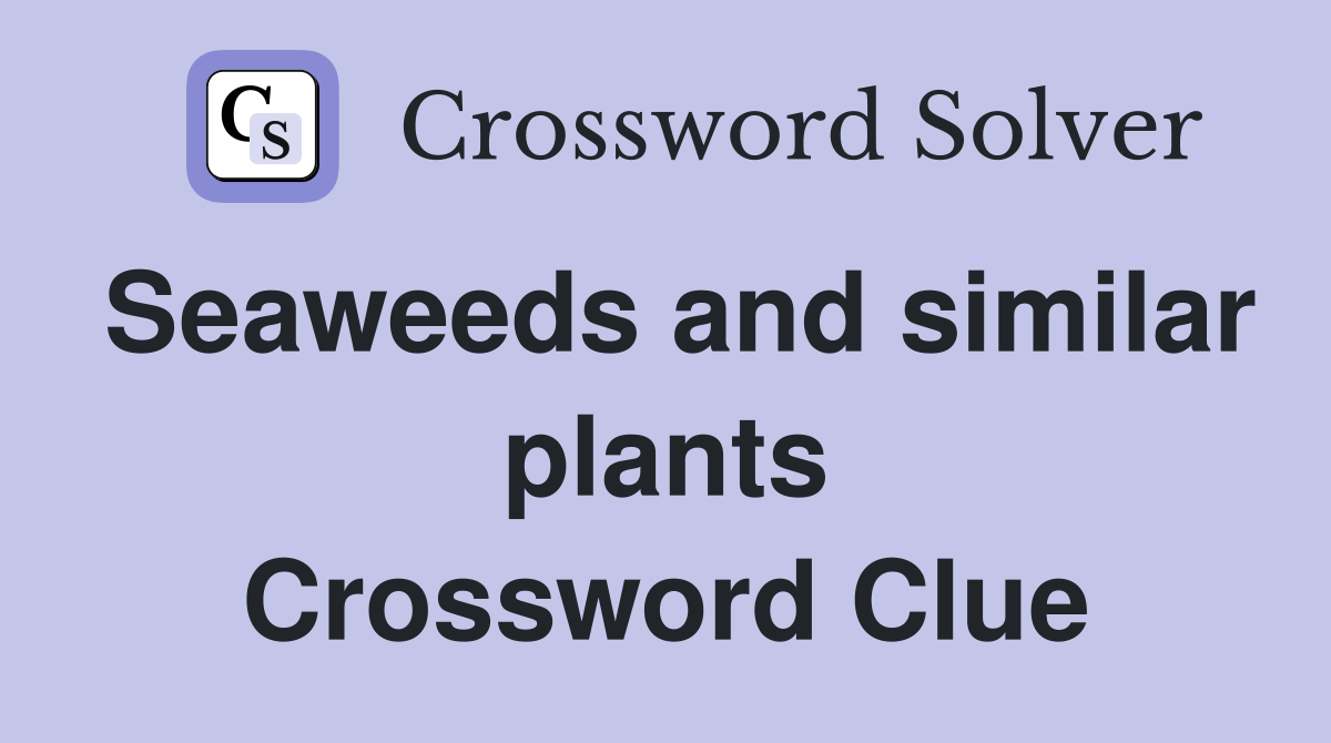 Seaweeds and similar plants Crossword Clue