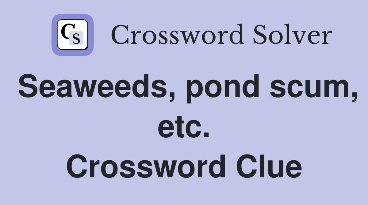 Seaweeds, pond scum, etc. Crossword Clue