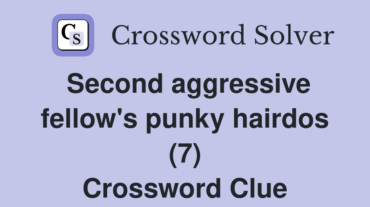Second aggressive fellow's punky hairdos (7) Crossword Clue
