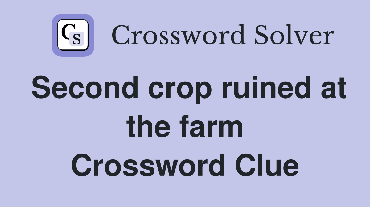 Second crop ruined at the farm Crossword Clue