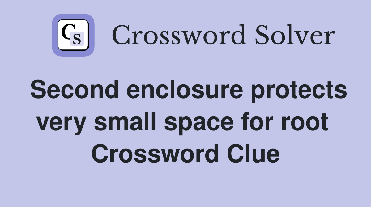 Second enclosure protects very small space for root  Crossword Clue