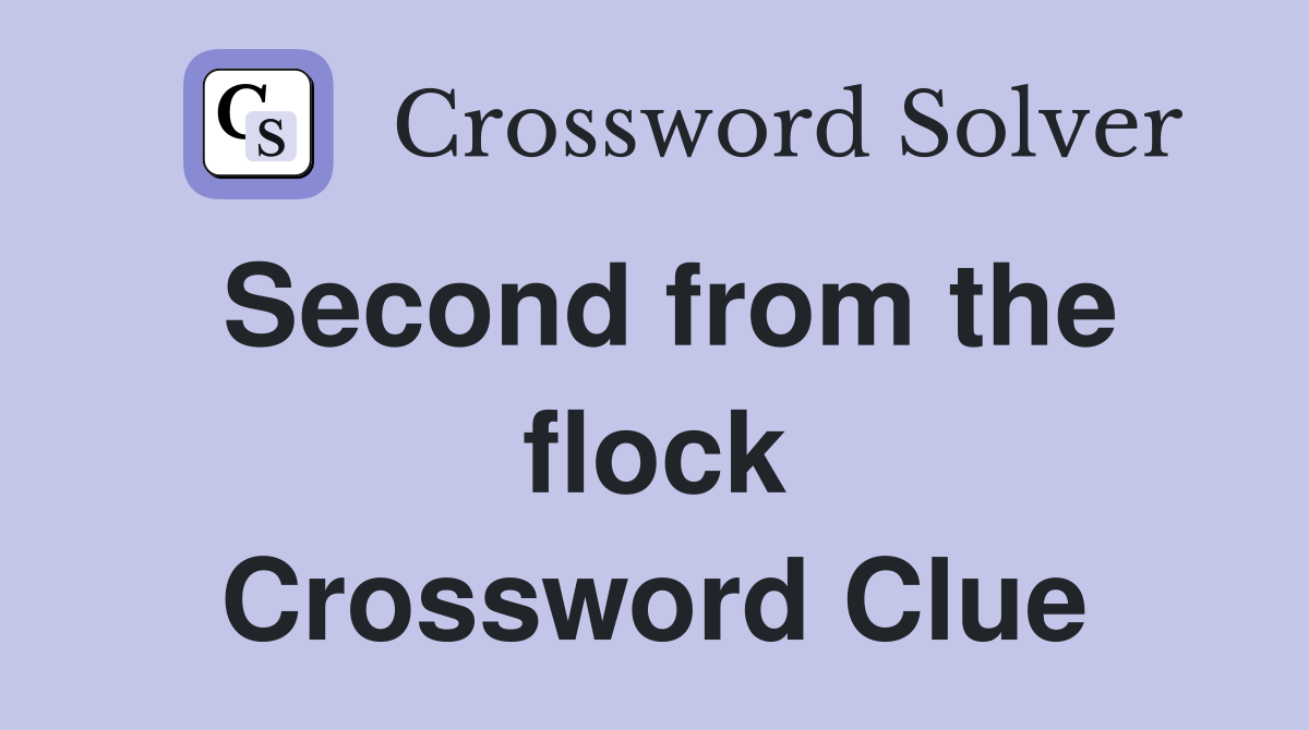 Second from the flock Crossword Clue