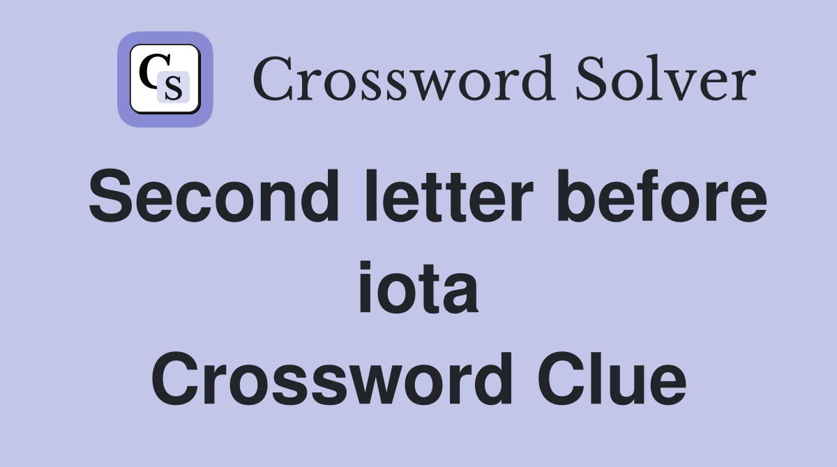 Second letter before iota Crossword Clue