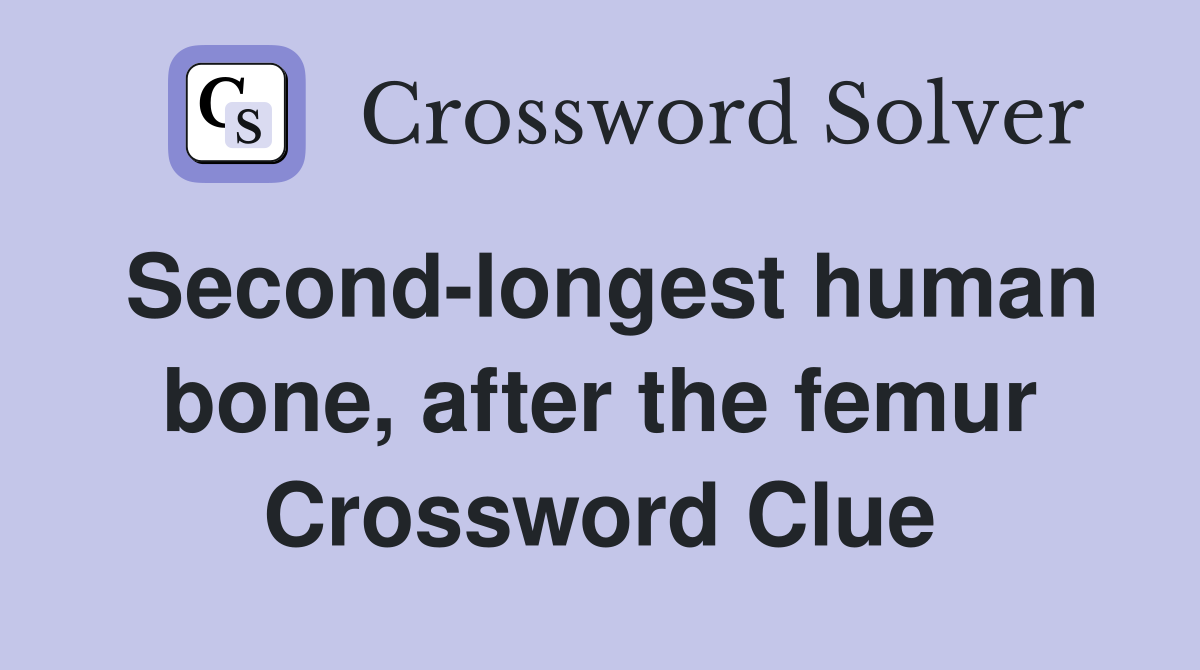 Second-longest human bone, after the femur Crossword Clue