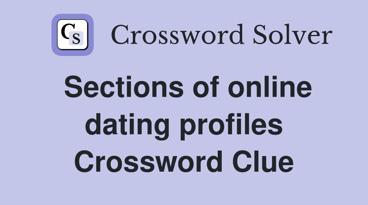 Sections of online dating profiles Crossword Clue